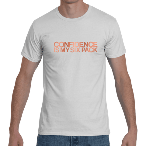 White "CONFIDENCE IS MY SIX PACK" T-Shirt