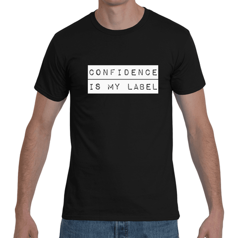 Black "CONFIDENCE IS MY LABEL" T-Shirt