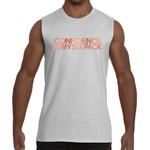 White "CONFIDENCE IS MY SIX PACK" Sleeveless T-Shirt