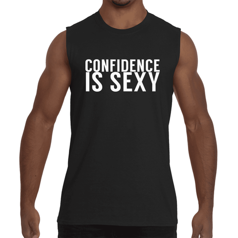 Black "CONFIDENCE IS SEXY" Sleeveless T-Shirt