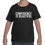 Kids - Black "CONFIDENCE IS BEAUTIFUL" T-Shirt